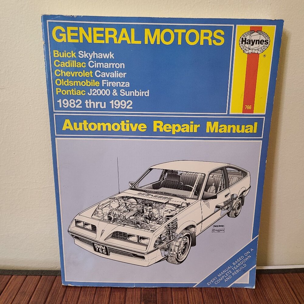 HAYNES 766 GM J-CARS Repair Manual Cavalier Sunbird Skyhawk Firenza 1982-92